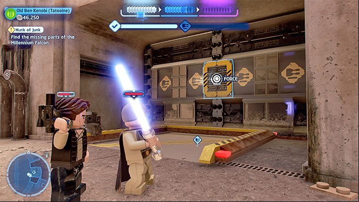 After fighting the Stormtroopers, look around for the recess shown in the picture above - LEGO Skywalker Saga: Hunk of Junk - walkthrough - Episode 4 - A New Hope - LEGO Skywalker Saga Guide