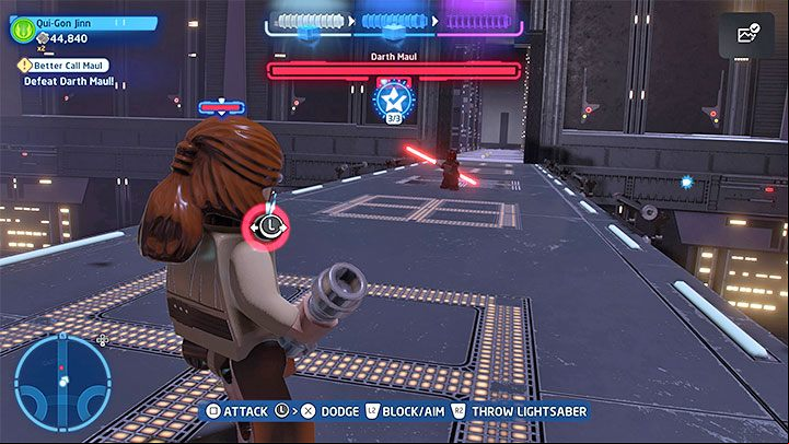 The rarest attack of the boss is Force choke - LEGO Skywalker Saga: Darth Maul - boss, how to beat? - Bosses - LEGO Skywalker Saga Guide