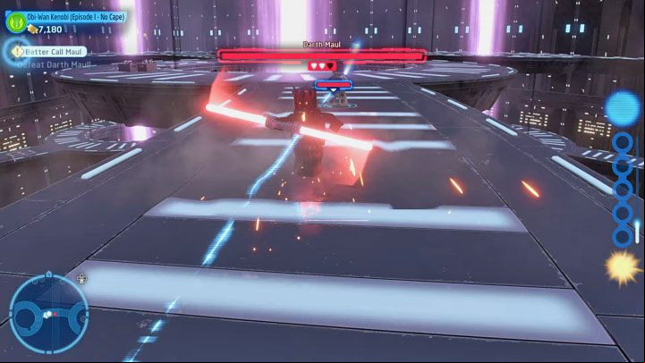 You have to reach the first elevator - the same one that Darth Maul used earlier - LEGO Skywalker Saga: Darth Maul - boss, how to beat? - Bosses - LEGO Skywalker Saga Guide