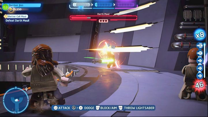 After completing all puzzles, you have to engage into the last, that is, fourth duel with the boss - LEGO Skywalker Saga: Darth Maul - boss, how to beat? - Bosses - LEGO Skywalker Saga Guide