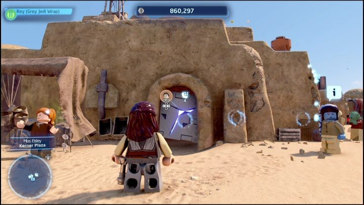 This collectible is locked in an apartment, the entrance to which can only be destroyed with a Scavenger's breaker blaster - LEGO Star Wars The Skywalker Saga: Mos Eisley - list of all puzzles - Tatooine - LEGO Skywalker Saga Guide