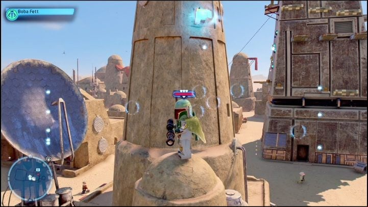 This collectible is on top of a tower - LEGO Star Wars The Skywalker Saga: Mos Eisley - list of all puzzles - Tatooine - LEGO Skywalker Saga Guide