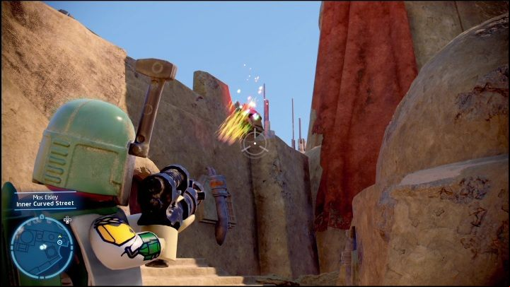 You'll obtain this brick for destroying eight rocks in the south-eastern part of the region - LEGO Star Wars The Skywalker Saga: Mos Eisley - list of all puzzles - Tatooine - LEGO Skywalker Saga Guide