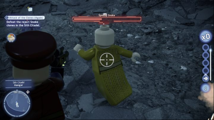 The 3rd clone will run away from you, follow and shoot them - LEGO Skywalker Saga: Attack of the Clones Again - walkthrough - Exegol - Sith Citadel - LEGO Skywalker Saga Guide