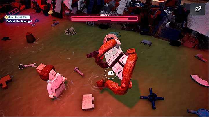 The boss will try to catch the heroes - LEGO Skywalker Saga: Best Leiad Plans - walkthrough - Episode 4 - A New Hope - LEGO Skywalker Saga Guide