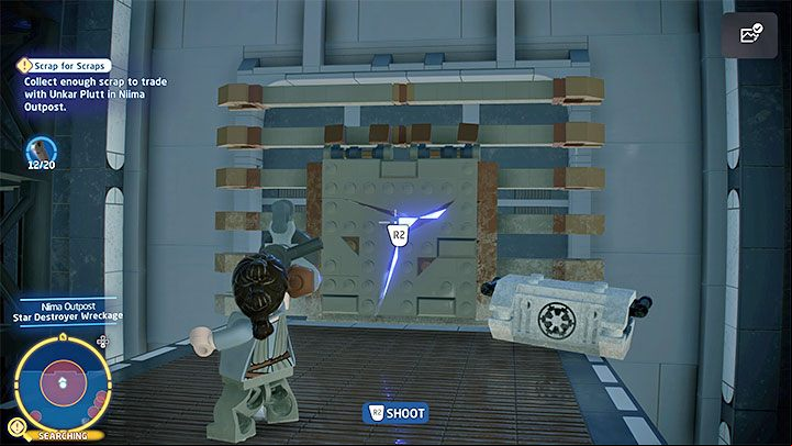Glide to the next platform where you will find the last terminal - LEGO Skywalker Saga: Low Flying Garbage - walkthrough - Episode 7 - The Force Awakens - LEGO Skywalker Saga Guide
