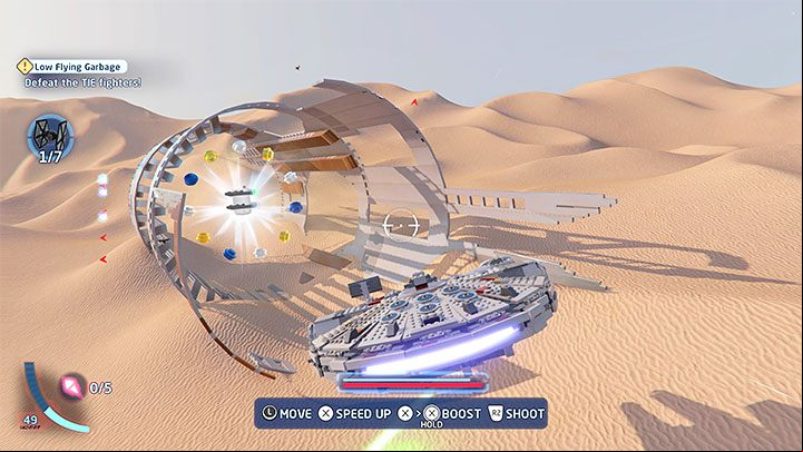 This level features 3 challenges - LEGO Skywalker Saga: Low Flying Garbage - walkthrough - Episode 7 - The Force Awakens - LEGO Skywalker Saga Guide