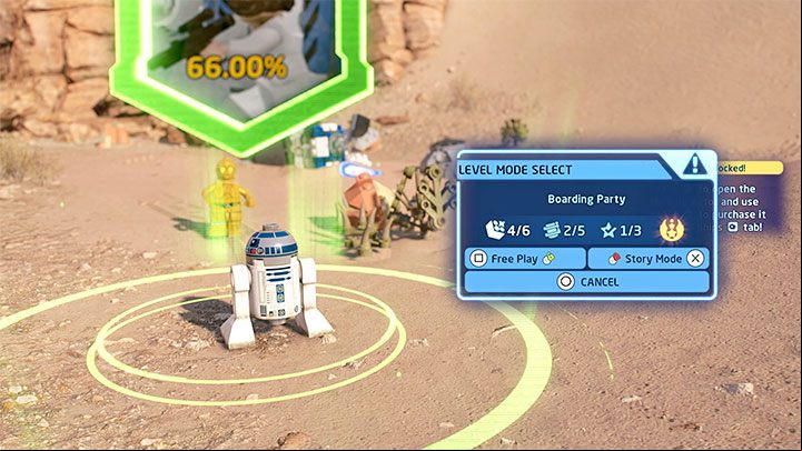 As mentioned before, completing each level in Story Mode will unlock it in Free Play - LEGO Skywalker Saga: Beginners guide - Basics - LEGO Skywalker Saga Guide
