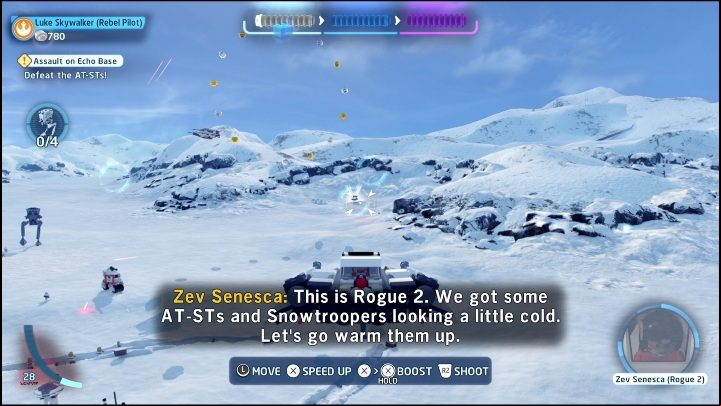 The first part of the minikit is hanging above the snow, at the very beginning of the level - LEGO Skywalker Saga: The Empire Strikes Back - list of collectibles and rewards - Minikits - LEGO Skywalker Saga Guide