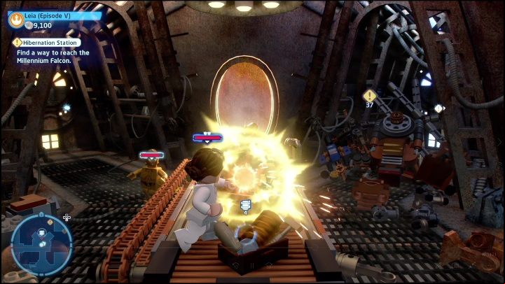 To obtain the next collectible, you'll have to destroy the heap of items lying on the right side of the room - LEGO Skywalker Saga: The Empire Strikes Back - list of collectibles and rewards - Minikits - LEGO Skywalker Saga Guide