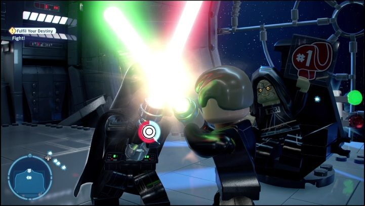 The first part is located at the start of the quest, just behind Emperor Palpatine's throne - LEGO Skywalker Saga: Return of the Jedi - list of collectibles and rewards - Minikits - LEGO Skywalker Saga Guide