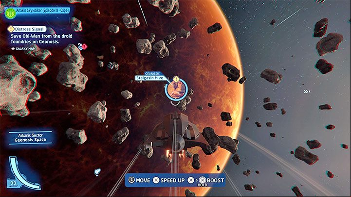 Your task will be to save Obi-Wan, which means you will have to fly to the planet Geonosis - LEGO Skywalker Saga: Droid Factory Frenzy - walkthrough - Episode 2 - Attack of the Clones - LEGO Skywalker Saga Guide