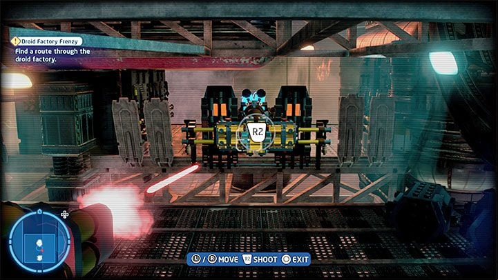 Destroy the barricade between the force fields and explore the newly unlocked area - LEGO Skywalker Saga: Droid Factory Frenzy - walkthrough - Episode 2 - Attack of the Clones - LEGO Skywalker Saga Guide