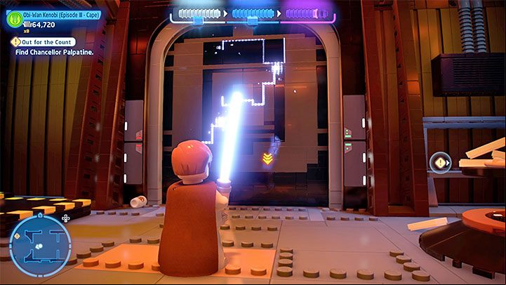 You'll have to go through the side rooms to progress, as the main corridors will be blocked off - LEGO Skywalker Saga: Out for the Count - walkthrough - Episode 3 - Revenge of the Sith - LEGO Skywalker Saga Guide