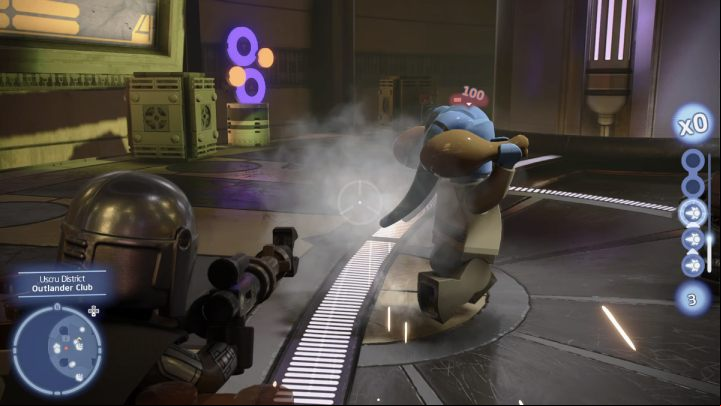 Defeat the customers and take them out of the club - LEGO Skywalker Saga: Crime Dining - walkthrough - Coruscant - Uscru district - LEGO Skywalker Saga Guide