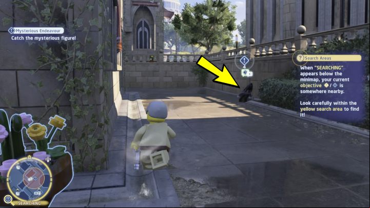The character you are looking for will be hiding behind the building to the southeast of the droid that gave you the task - LEGO Skywalker Saga: Mysterious Endeavor - walkthrough - Naboo - Theed - LEGO Skywalker Saga Guide