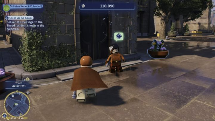 The guard is standing near the bridge, in the southern part of the city - LEGO Skywalker Saga: Spear We Go Again - walkthrough - Naboo - Theed - LEGO Skywalker Saga Guide