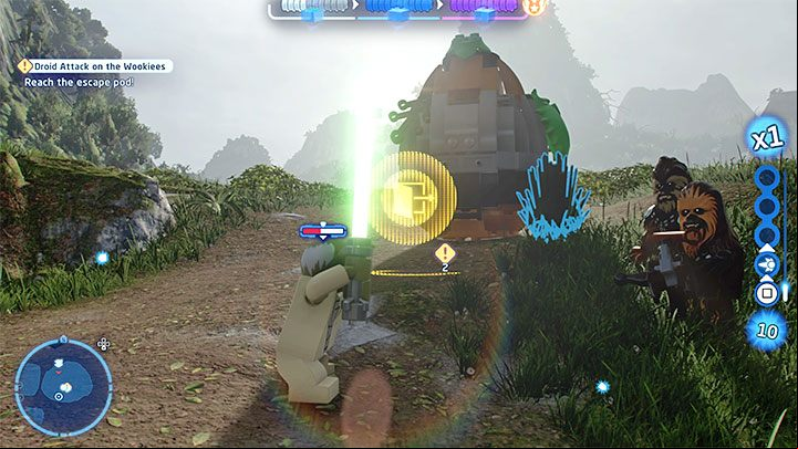 Regardless of the path chosen, you must reach the escape pod pictured above - LEGO Skywalker Saga: Droid Attack on the Wookiees - walkthrough - Episode 3 - Revenge of the Sith - LEGO Skywalker Saga Guide