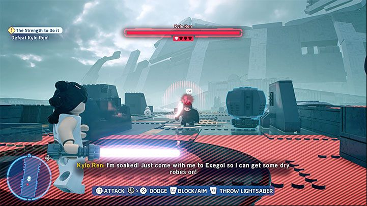 You can also lure Kylo into a large wave - LEGO Skywalker Saga: Kylo Ren - boss, how to beat? - Bosses - LEGO Skywalker Saga Guide