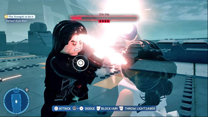 During the third phase you must deplete the boss's health bar three times - LEGO Skywalker Saga: Kylo Ren - boss, how to beat? - Bosses - LEGO Skywalker Saga Guide
