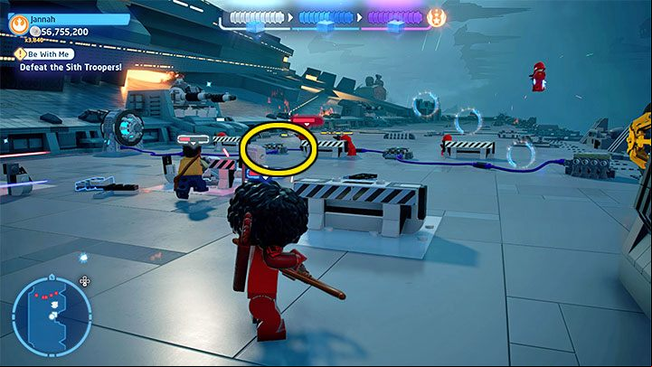 There are 3 challenges appearing in this level - LEGO Skywalker Saga: Be With Me - walkthrough - Episode 9 - The Rise of Skywalker - LEGO Skywalker Saga Guide