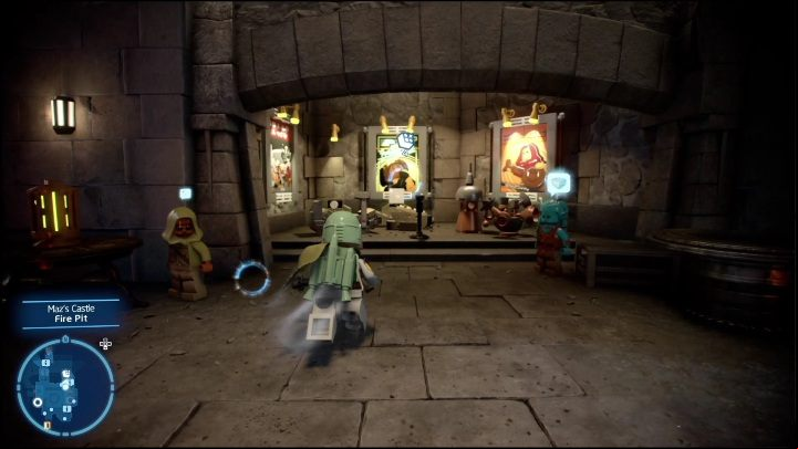 There are a few destructible objects on the small platform in the castle - LEGO Skywalker Saga: Mazs Castle - list of all puzzles - Takodona - LEGO Skywalker Saga Guide