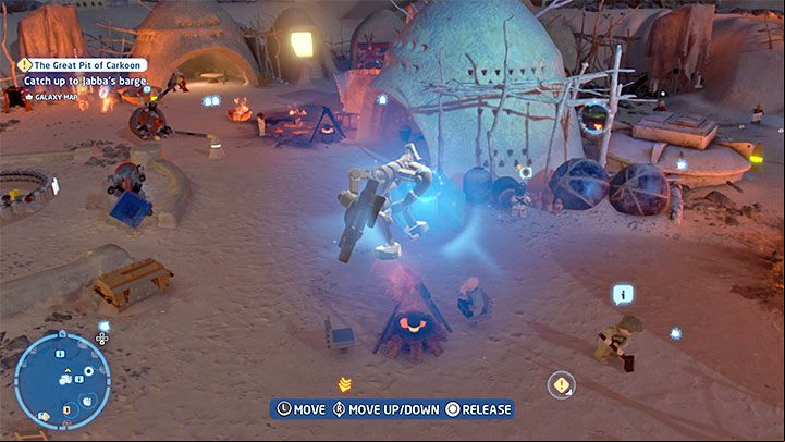 You can easily complete the puzzle by being smart and ignoring the "official" method of using the ramp and gliding - LEGO Skywalker Saga: Tuanul Village - list of all puzzles - Jakku - LEGO Skywalker Saga Guide