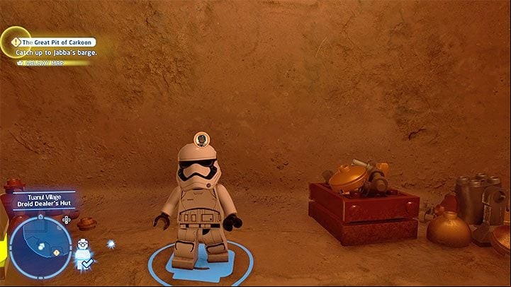 Choose any character that can grab hook points - LEGO Skywalker Saga: Tuanul Village - list of all puzzles - Jakku - LEGO Skywalker Saga Guide