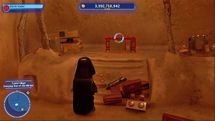 Return to the Tuanul village on Jakku and reach the locked hut - LEGO Skywalker Saga: Tuanul Village - list of all puzzles - Jakku - LEGO Skywalker Saga Guide