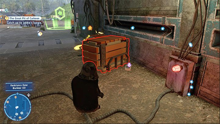 The access card is marked with a purple icon on the map - LEGO Skywalker Saga: Resistance Base - list of all puzzles - DQar - LEGO Skywalker Saga Guide