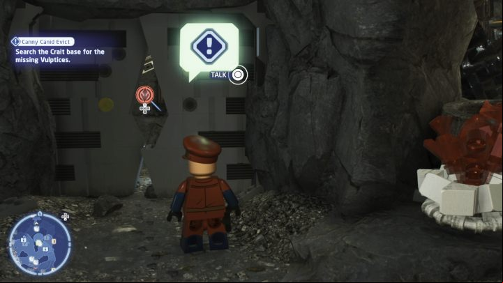 Go to the place indicated by the rebel - LEGO Skywalker Saga: Canny Canid Evict - walkthrough - Crait facility - LEGO Skywalker Saga Guide