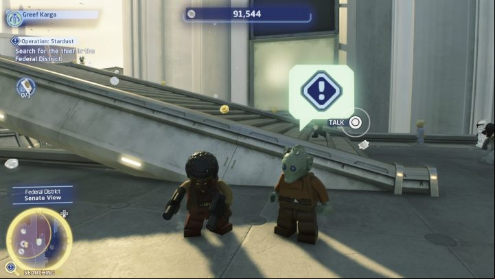 Take the taxi back to the northern landing site and follow the marker to the search site - LEGO Skywalker Saga: Operation Stardust - walkthrough - Yavin 4 - The Great Temple - LEGO Skywalker Saga Guide