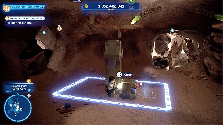 Find the chest shown in picture 1 and push it down - LEGO Skywalker Saga: C-3P-Oh No! - walkthrough - Episode 9 - The Rise of Skywalker - LEGO Skywalker Saga Guide