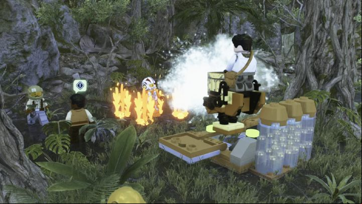 When you jump on the bricks with water tanks, a short cutscene will start - LEGO Skywalker Saga: Putting Out Fires - walkthrough - Ajan Kloss - resistance camp - LEGO Skywalker Saga Guide