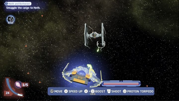 Accept the quest from the quest giver in the local space of Ajan Kloss - LEGO Skywalker Saga: Hoth and Bothered - walkthrough - Ajan Kloss - space - LEGO Skywalker Saga Guide