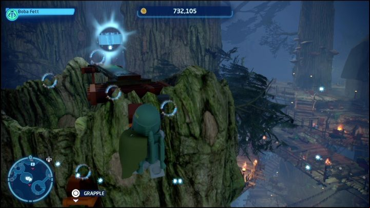 Another brick is at the top of the tree - LEGO Skywalker Saga: Ewok Village - list of all puzzles - Endor - LEGO Skywalker Saga Guide