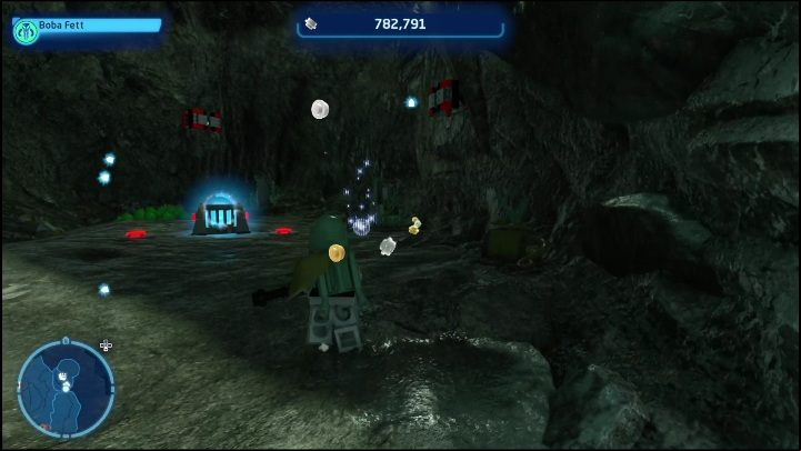 The brick is locked in a chest, in a small cave - LEGO Skywalker Saga: Crash Site - List of all puzzles - Kef Bir - LEGO Skywalker Saga Guide