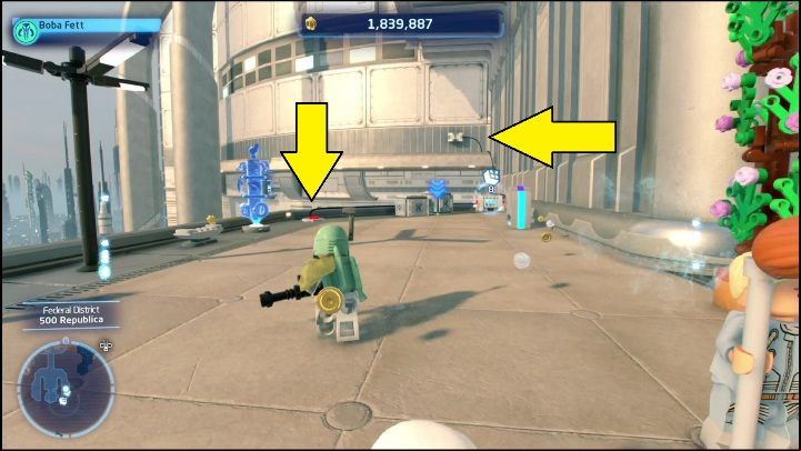 This brick is hidden in a locked chest - LEGO Skywalker Saga: Federal District - list of puzzles - Coruscant - LEGO Skywalker Saga Guide
