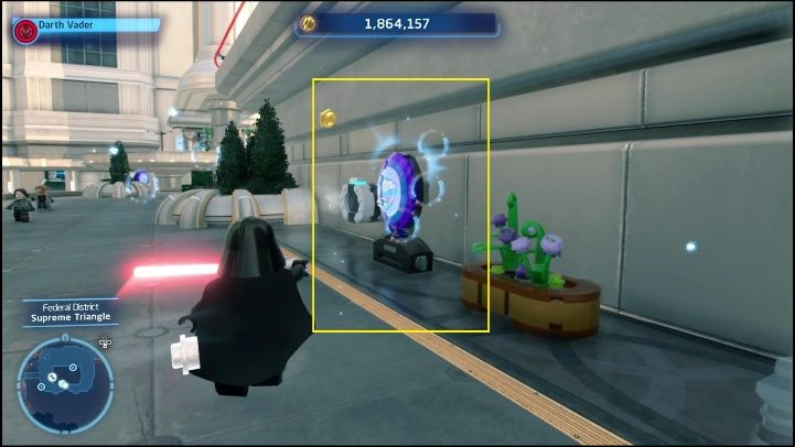 You will get this collectible for destroying 8 ments in the eastern part of the federal district - LEGO Skywalker Saga: Federal District - list of puzzles - Coruscant - LEGO Skywalker Saga Guide