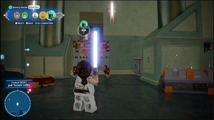 After solving the puzzle and obtaining the Jedi Find Trick collectible, go to the two students - LEGO Skywalker Saga: Federal District - list of puzzles - Coruscant - LEGO Skywalker Saga Guide
