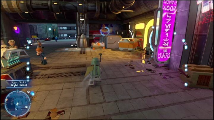 You obtain this brick for destroying eight posters on Uscru District's main square - LEGO Skywalker Saga: Uscru District - list of all puzzles - Coruscant - LEGO Skywalker Saga Guide