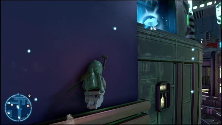 You can reach this collectible by jumping over the metal parts on the walls - LEGO Skywalker Saga: Uscru District - list of all puzzles - Coruscant - LEGO Skywalker Saga Guide