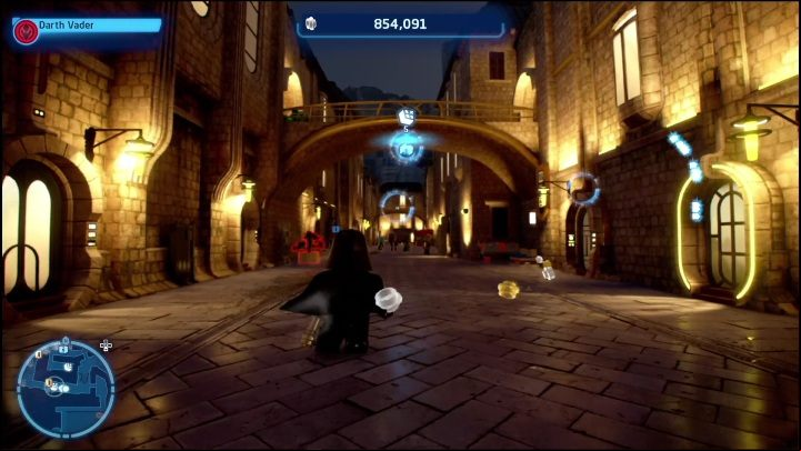 You can jump to this brick only if you put the crates under the bridge first, for this you need to use a Jedi - LEGO Skywalker Saga: Canto Bight - list of all puzzles - Cantonics - LEGO Skywalker Saga Guide
