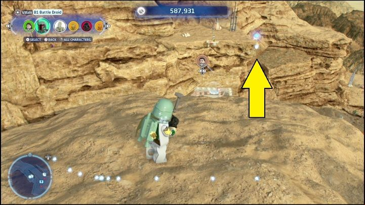 The brick is on a high rock - LEGO Skywalker Saga: Forbidden Valley - list of all puzzles - Pasaana - LEGO Skywalker Saga Guide