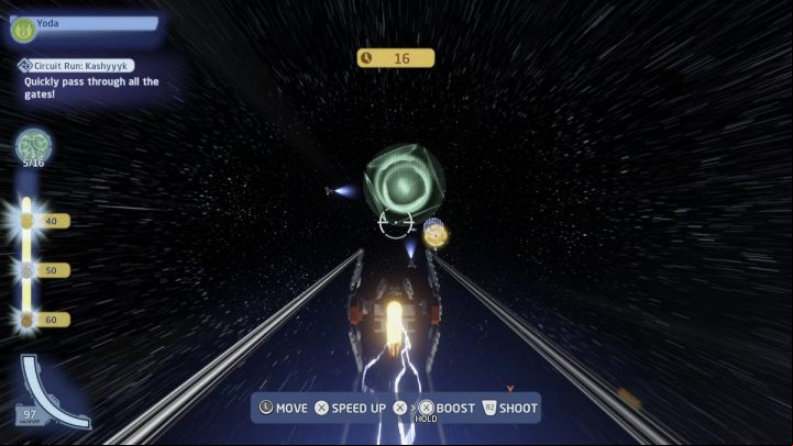 The trial requires you to all 16 gates in the shortest time possible - LEGO Skywalker Saga: Kashyyyk - trial, walkthrough - Trials - LEGO Skywalker Saga Guide