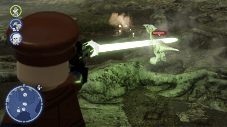 Fly to the Dragonsnake Bog on the planet Dagobah and shoot down the animal running there - LEGO Skywalker Saga: Wildlife Wishlist - walkthrough - Kef Bir - Disaster site - LEGO Skywalker Saga Guide
