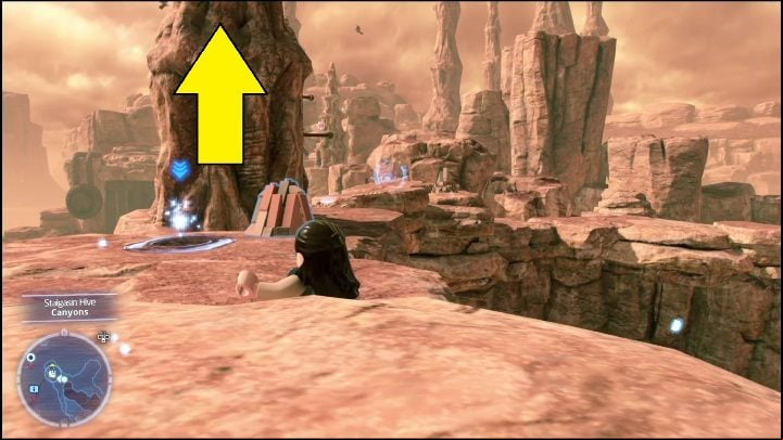 You must climb a column using brown bars to reach the brick - LEGO Skywalker Saga: Stalgasin Hive - list of all puzzles - Geonosis - LEGO Skywalker Saga Guide