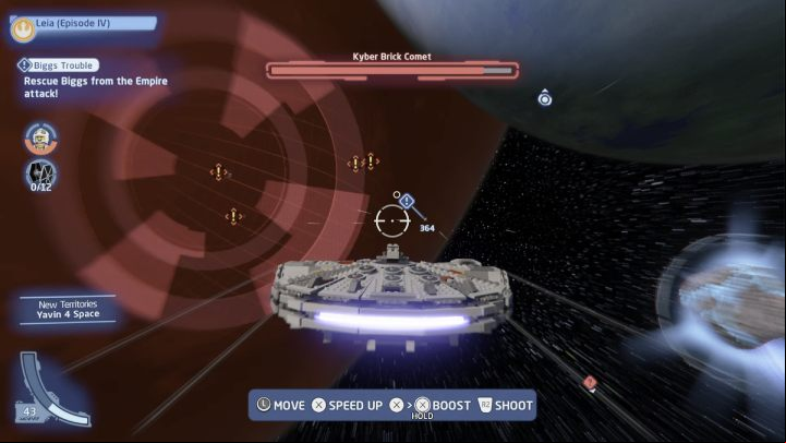 Wrap up the quest by finding a new marker on the map and fly to Biggs' ship - LEGO Skywalker Saga: Biggs Trouble - walkthrough - Tatooine - the desert of Jundland - LEGO Skywalker Saga Guide