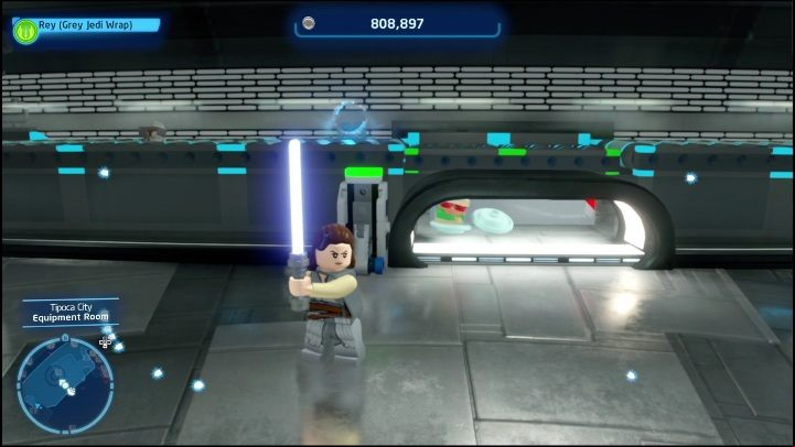 This brick is on the upper floor, on a conveyor belt with food on it - LEGO Skywalker Saga: Tipoca City - list of all puzzles - Kamino - LEGO Skywalker Saga Guide