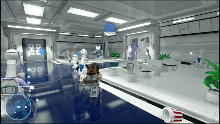 This brick is hidden inside a crate in the hall - LEGO Skywalker Saga: Tipoca City - list of all puzzles - Kamino - LEGO Skywalker Saga Guide